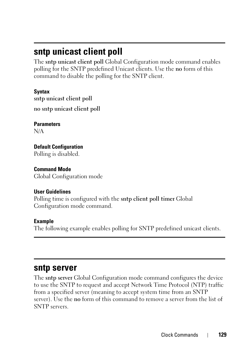 Sntp unicast client poll, Sntp server | Dell PowerEdge VRTX User Manual | Page 129 / 832