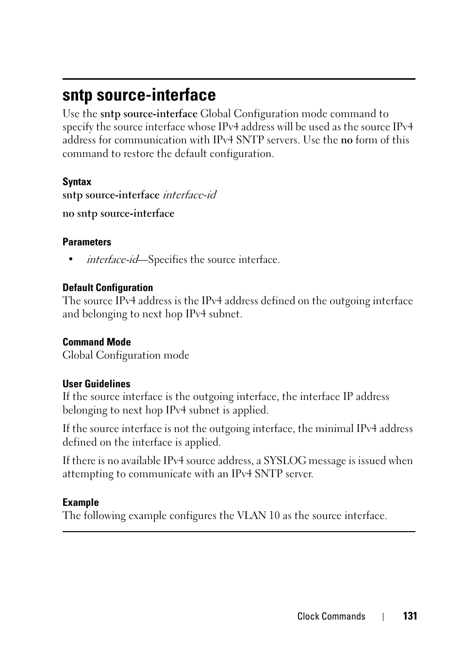 Sntp source-interface | Dell PowerEdge VRTX User Manual | Page 131 / 832
