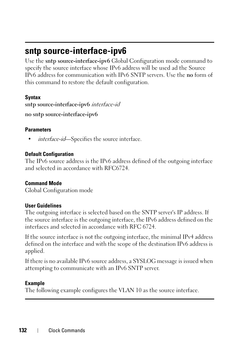 Sntp source-interface-ipv6 | Dell PowerEdge VRTX User Manual | Page 132 / 832