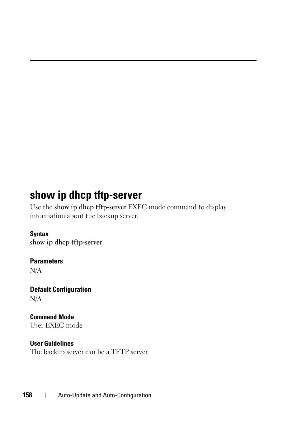 Show ip dhcp tftp-server | Dell PowerEdge VRTX User Manual | Page 158 / 832
