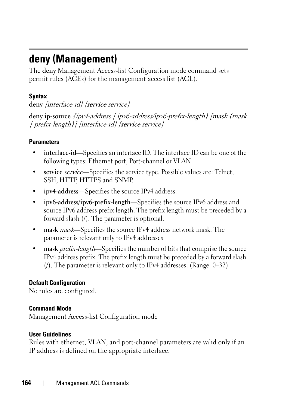 Deny (management) | Dell PowerEdge VRTX User Manual | Page 164 / 832