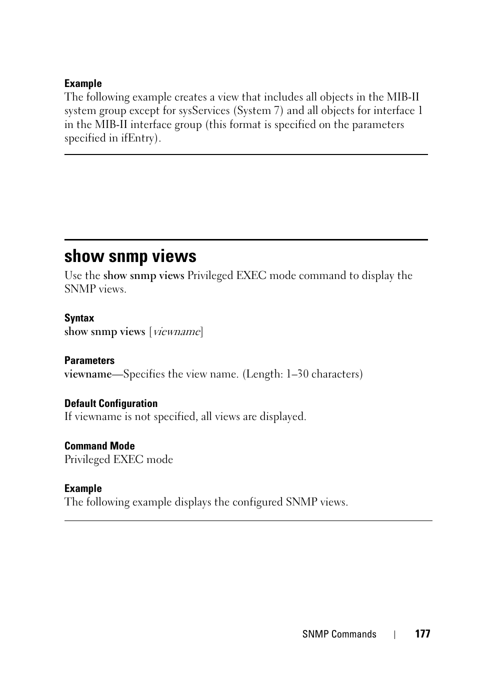 Show snmp views | Dell PowerEdge VRTX User Manual | Page 177 / 832