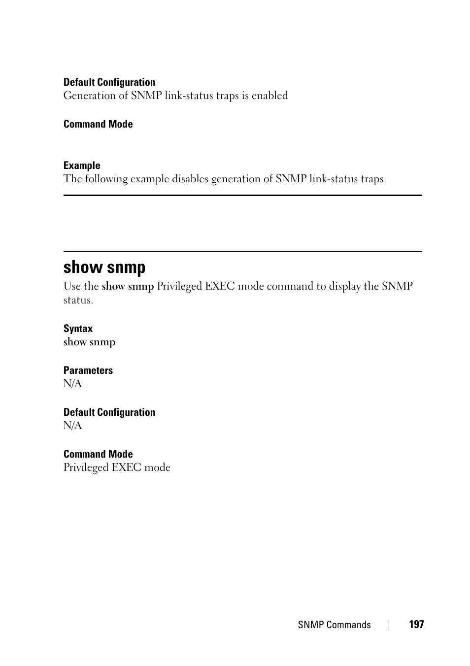 Show snmp | Dell PowerEdge VRTX User Manual | Page 197 / 832