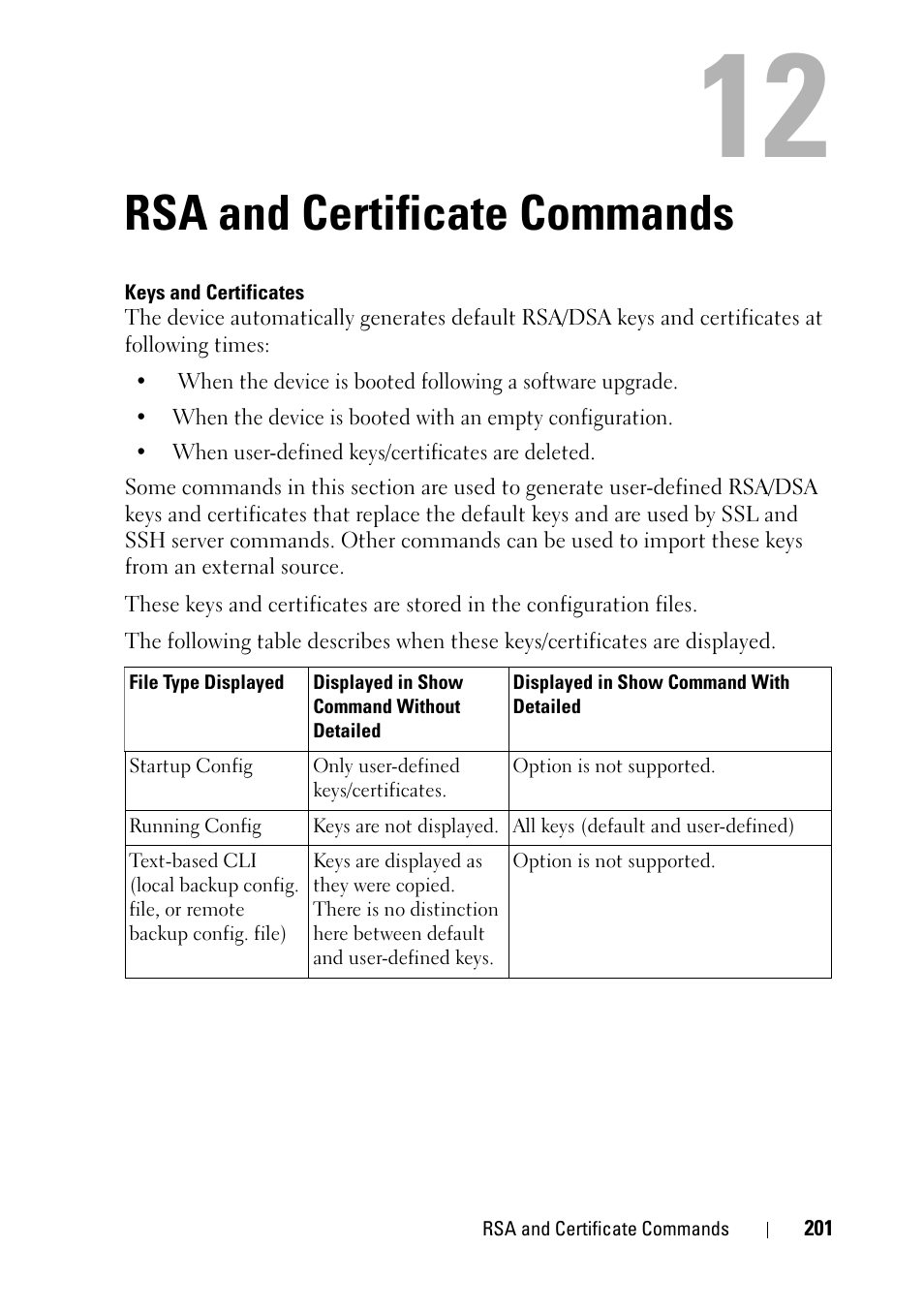 Rsa and certificate commands, 10 rsa and certificate commands | Dell PowerEdge VRTX User Manual | Page 201 / 832