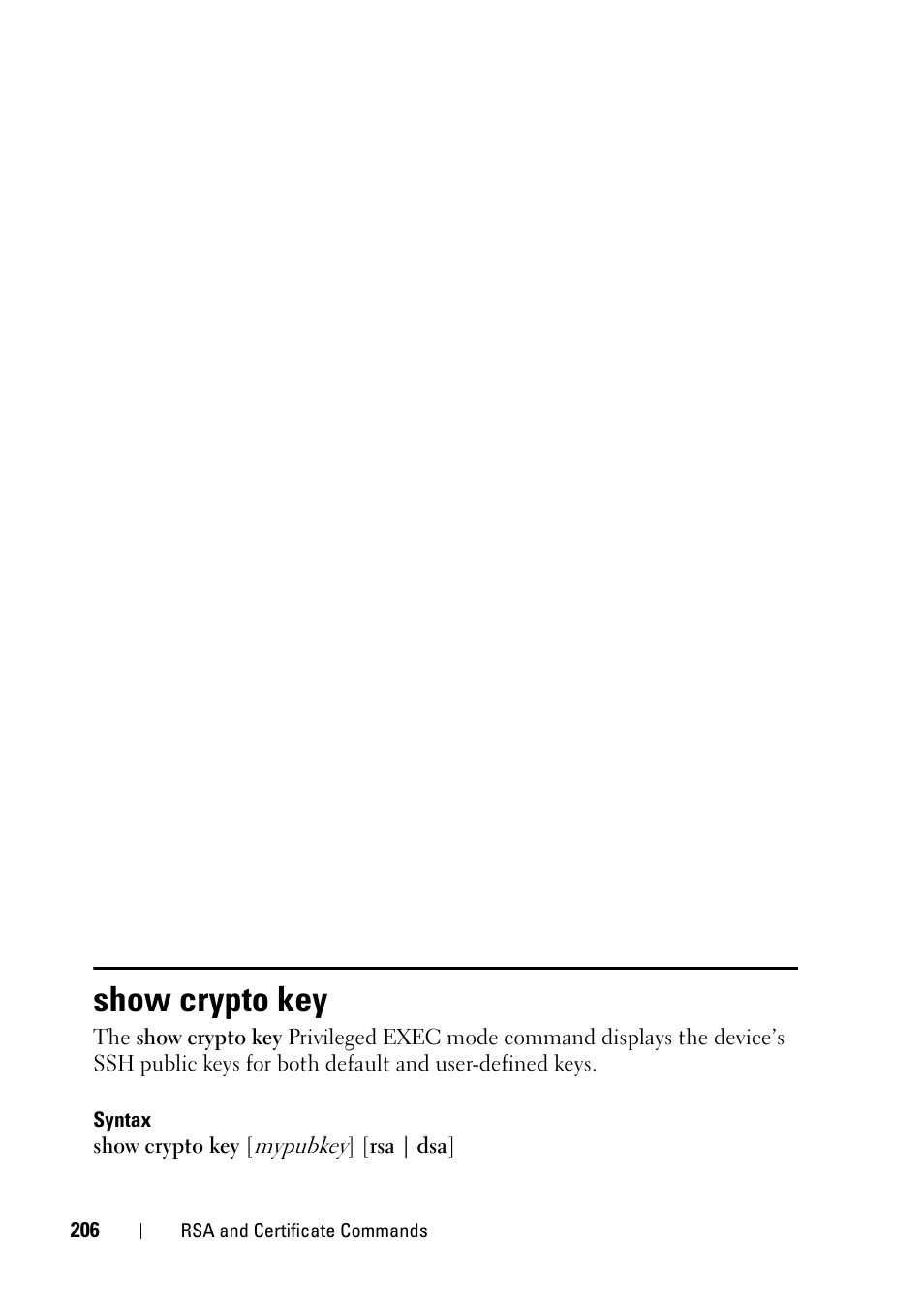 Show crypto key | Dell PowerEdge VRTX User Manual | Page 206 / 832