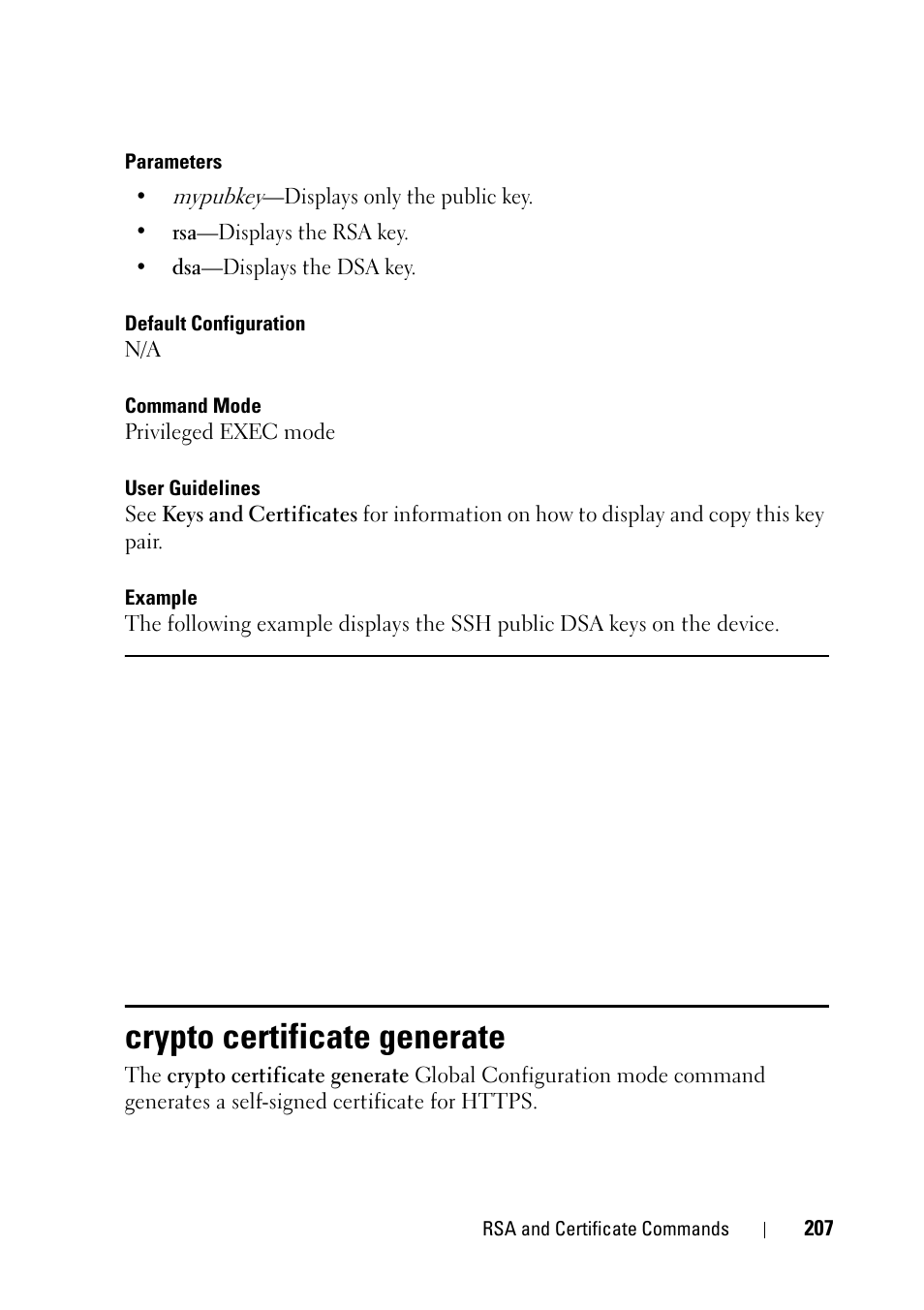Crypto certificate generate | Dell PowerEdge VRTX User Manual | Page 207 / 832