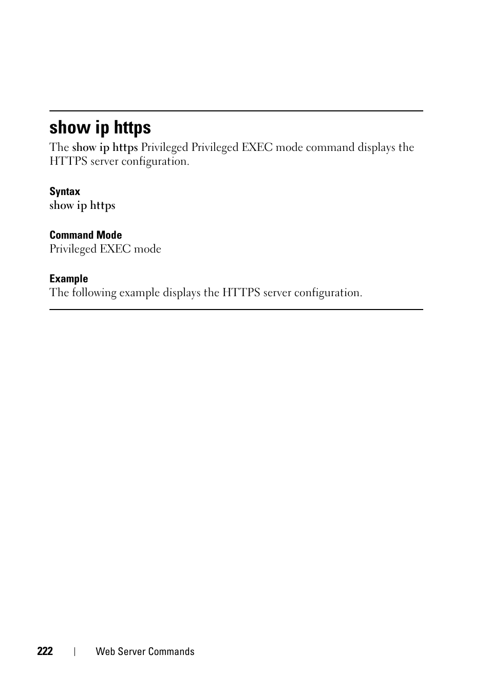 Show ip https | Dell PowerEdge VRTX User Manual | Page 222 / 832