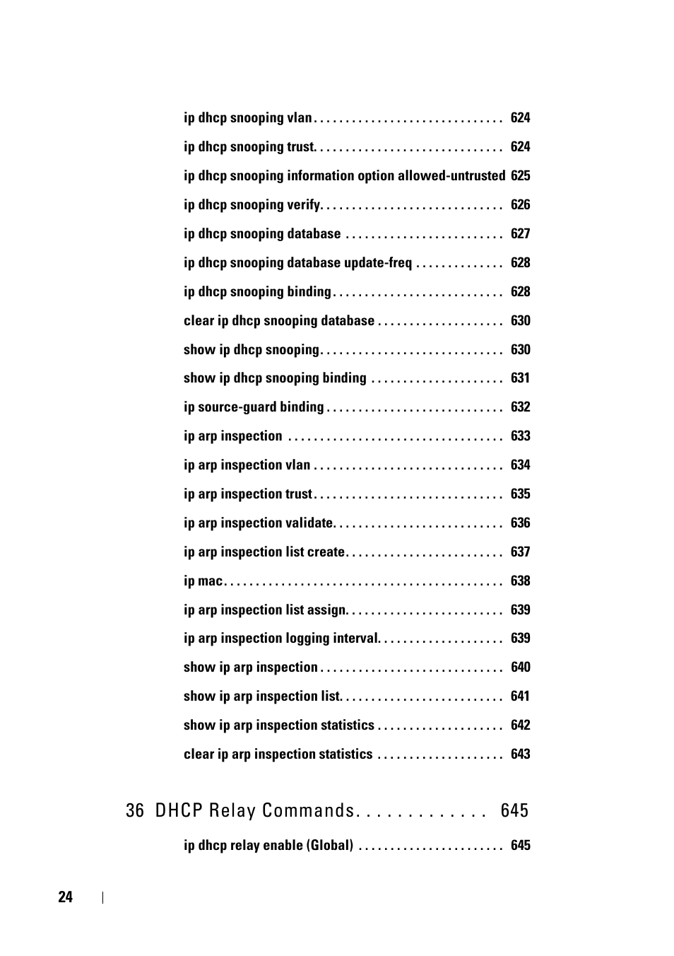 36 dhcp relay commands | Dell PowerEdge VRTX User Manual | Page 24 / 832