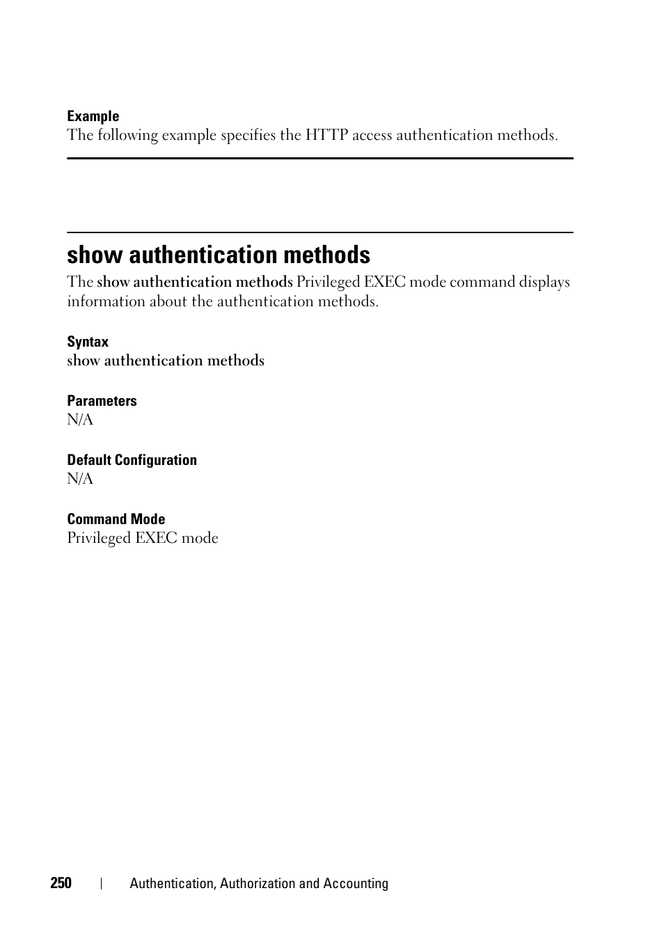 Show authentication methods | Dell PowerEdge VRTX User Manual | Page 250 / 832