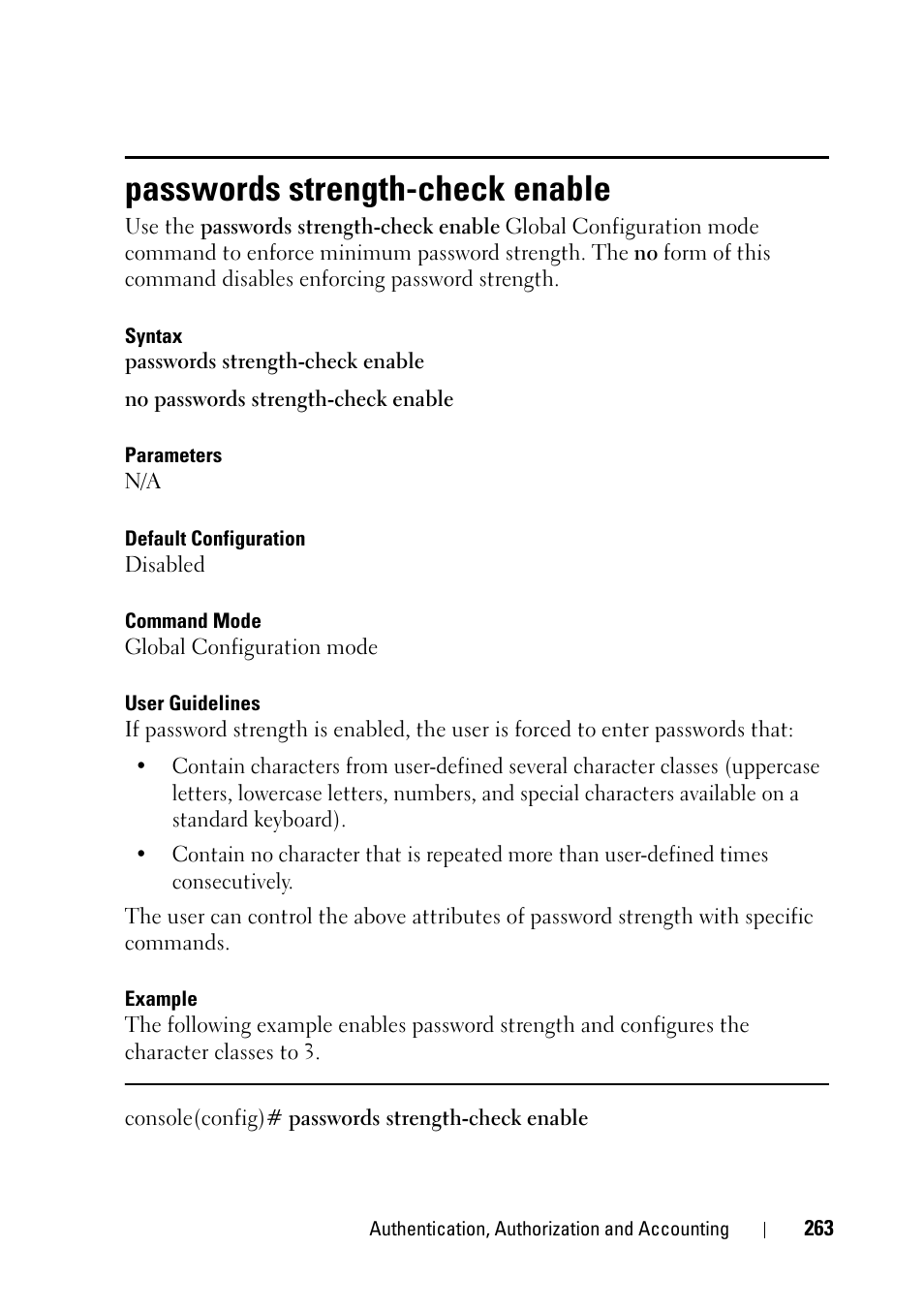 Passwords strength-check enable | Dell PowerEdge VRTX User Manual | Page 263 / 832