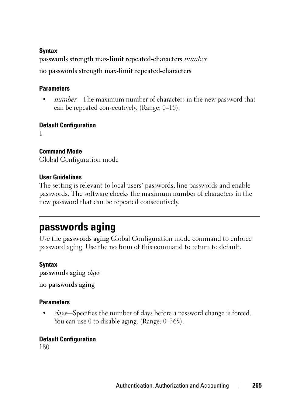 Passwords aging | Dell PowerEdge VRTX User Manual | Page 265 / 832