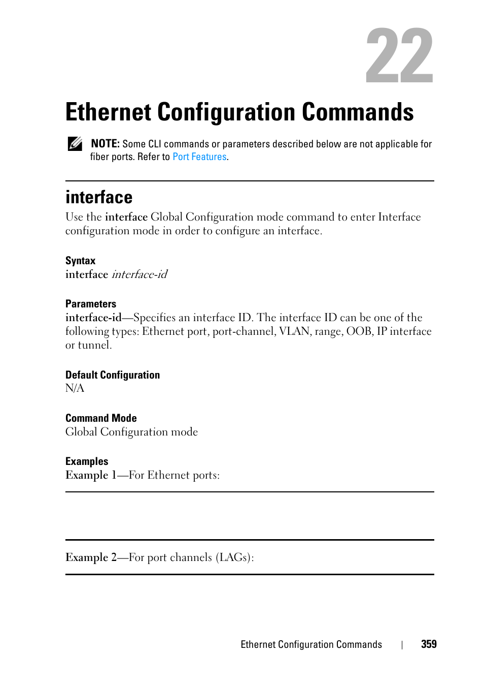 Ethernet configuration commands, Interface, 20 ethernet configuration commands | Dell PowerEdge VRTX User Manual | Page 359 / 832