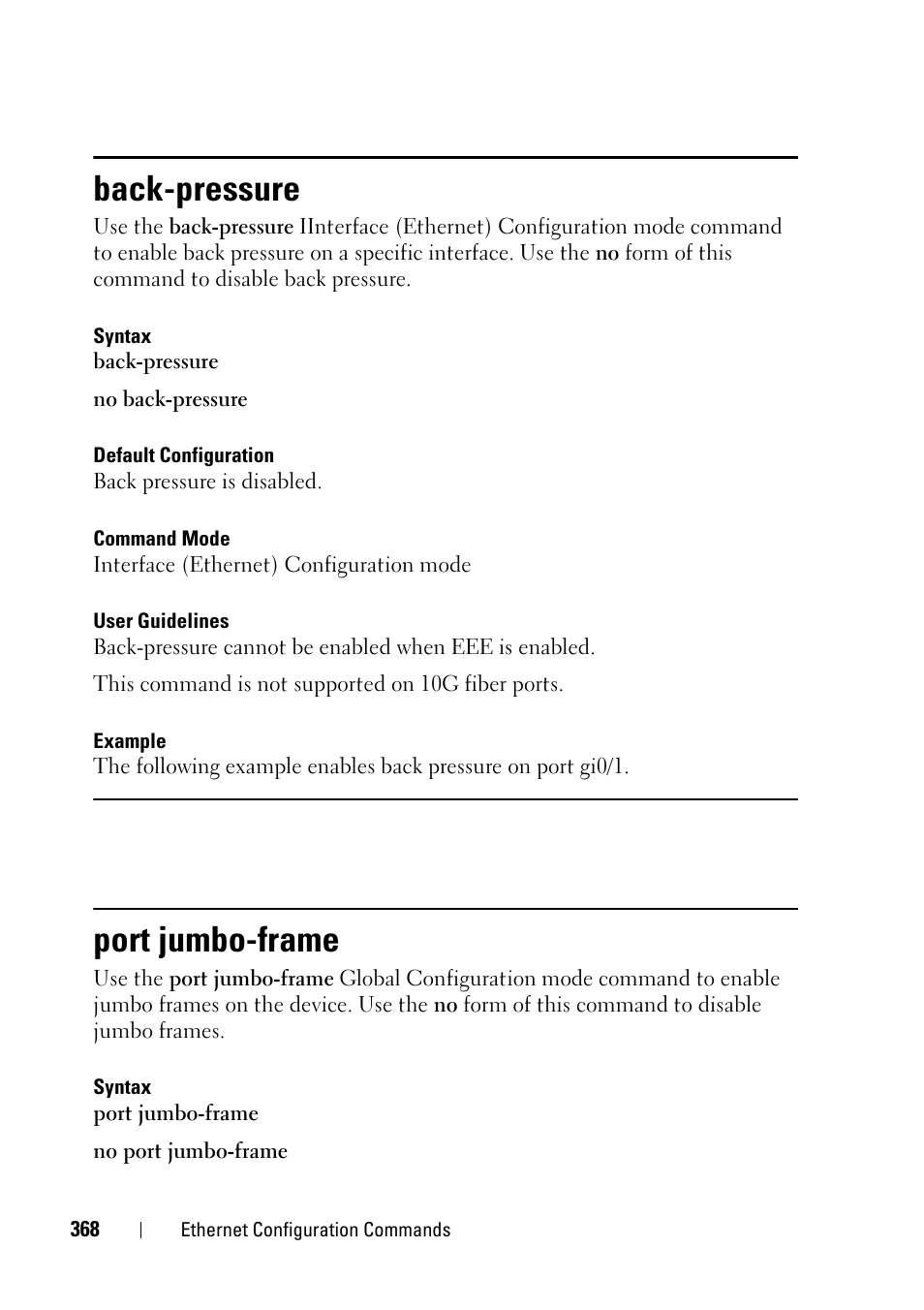 Back-pressure, Port jumbo-frame | Dell PowerEdge VRTX User Manual | Page 368 / 832