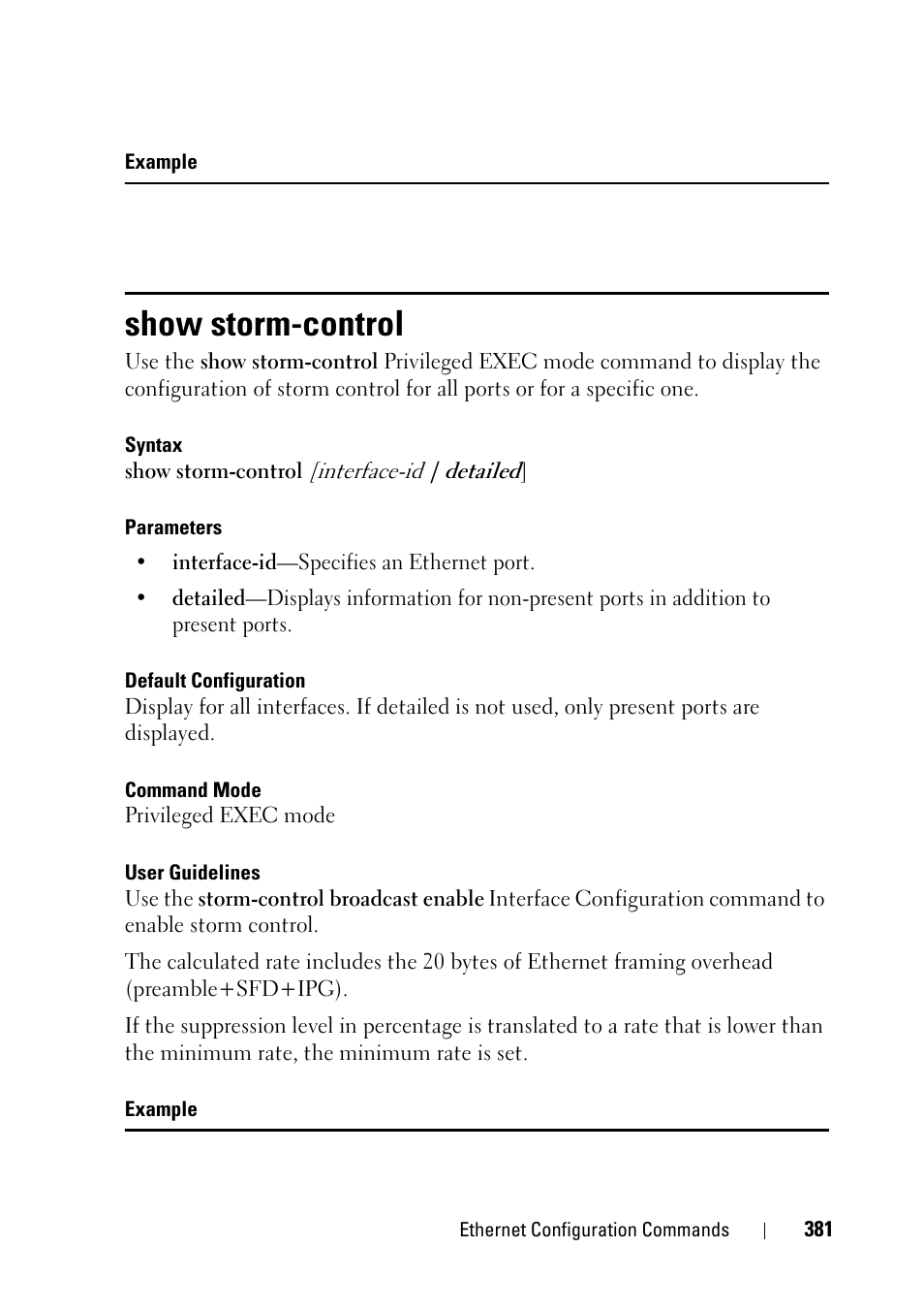 Show storm-control | Dell PowerEdge VRTX User Manual | Page 381 / 832
