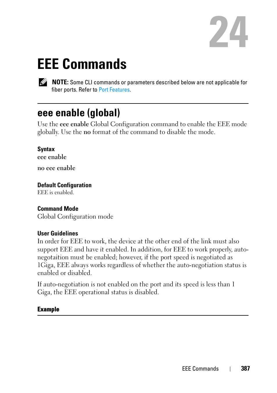 Eee commands, Eee enable (global), 22 eee commands | Dell PowerEdge VRTX User Manual | Page 387 / 832