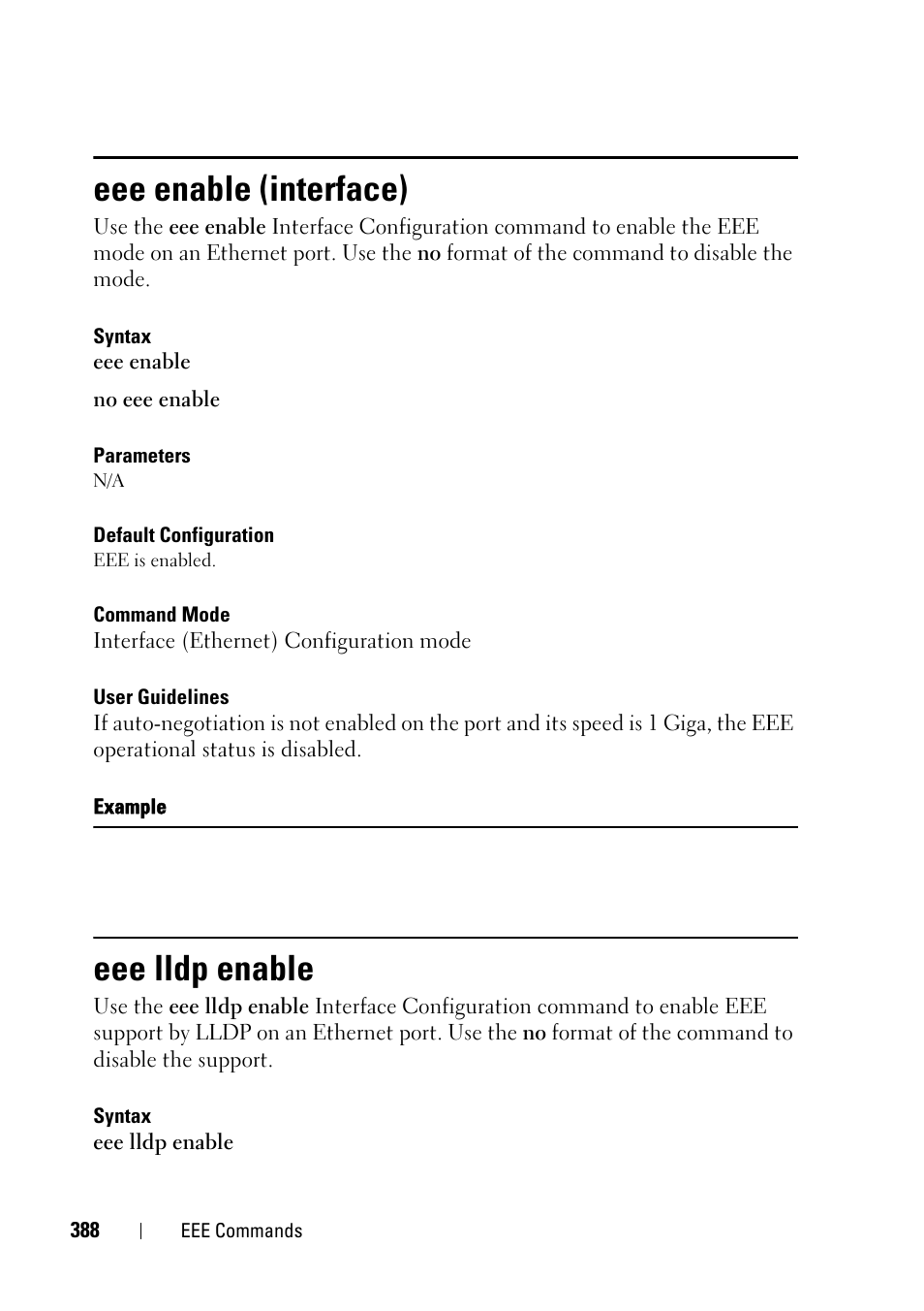 Eee enable (interface), Eee lldp enable | Dell PowerEdge VRTX User Manual | Page 388 / 832