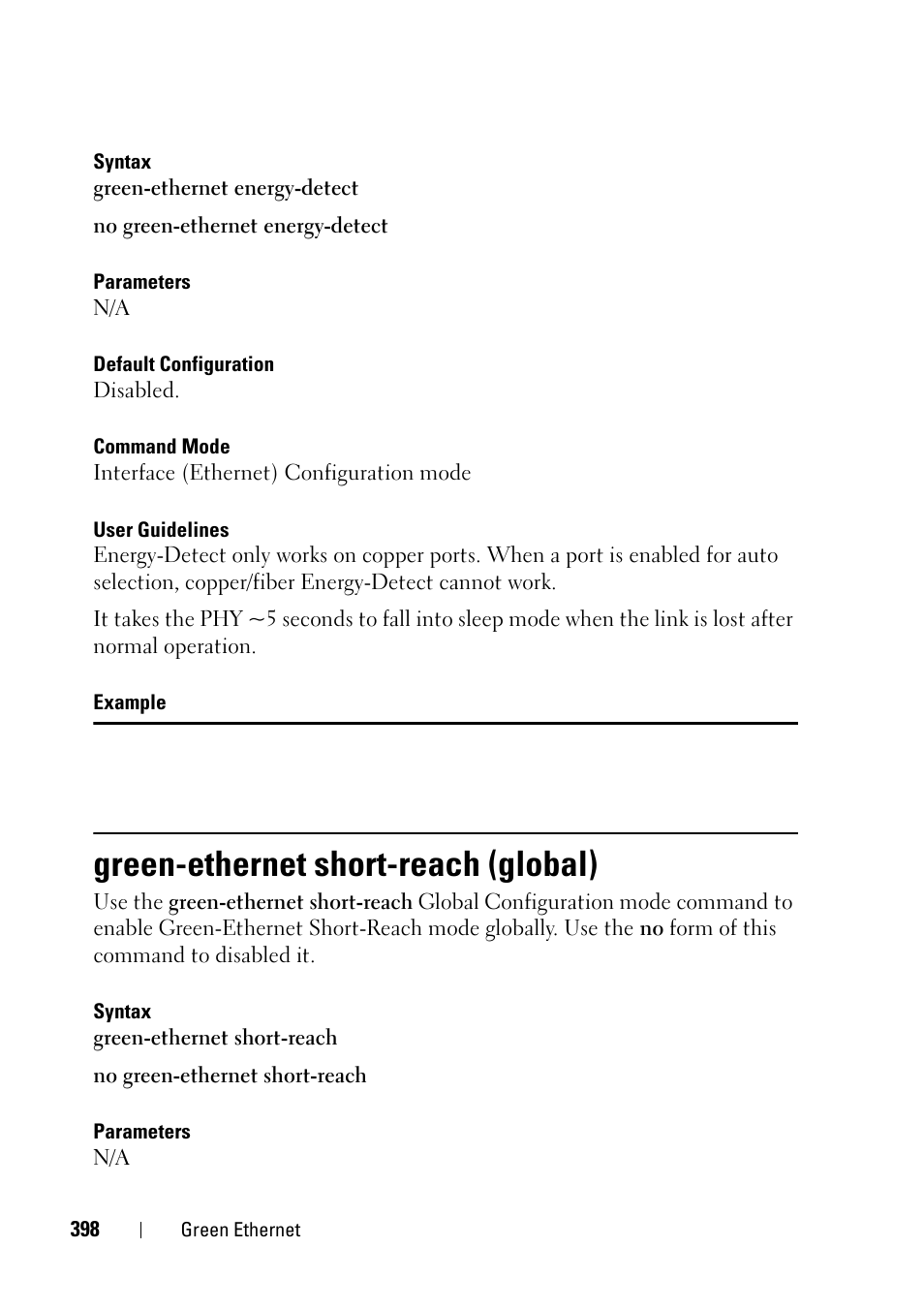 Green-ethernet short-reach (global) | Dell PowerEdge VRTX User Manual | Page 398 / 832