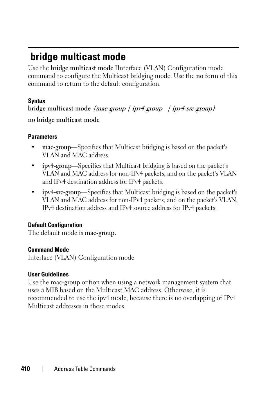 Bridge multicast mode | Dell PowerEdge VRTX User Manual | Page 410 / 832