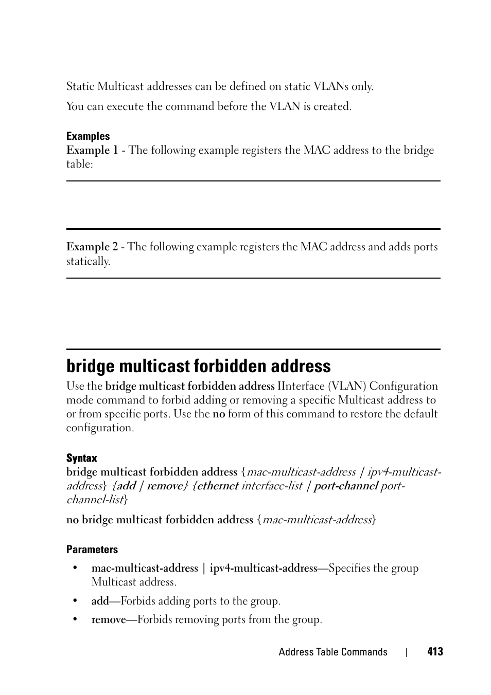 Bridge multicast forbidden address | Dell PowerEdge VRTX User Manual | Page 413 / 832