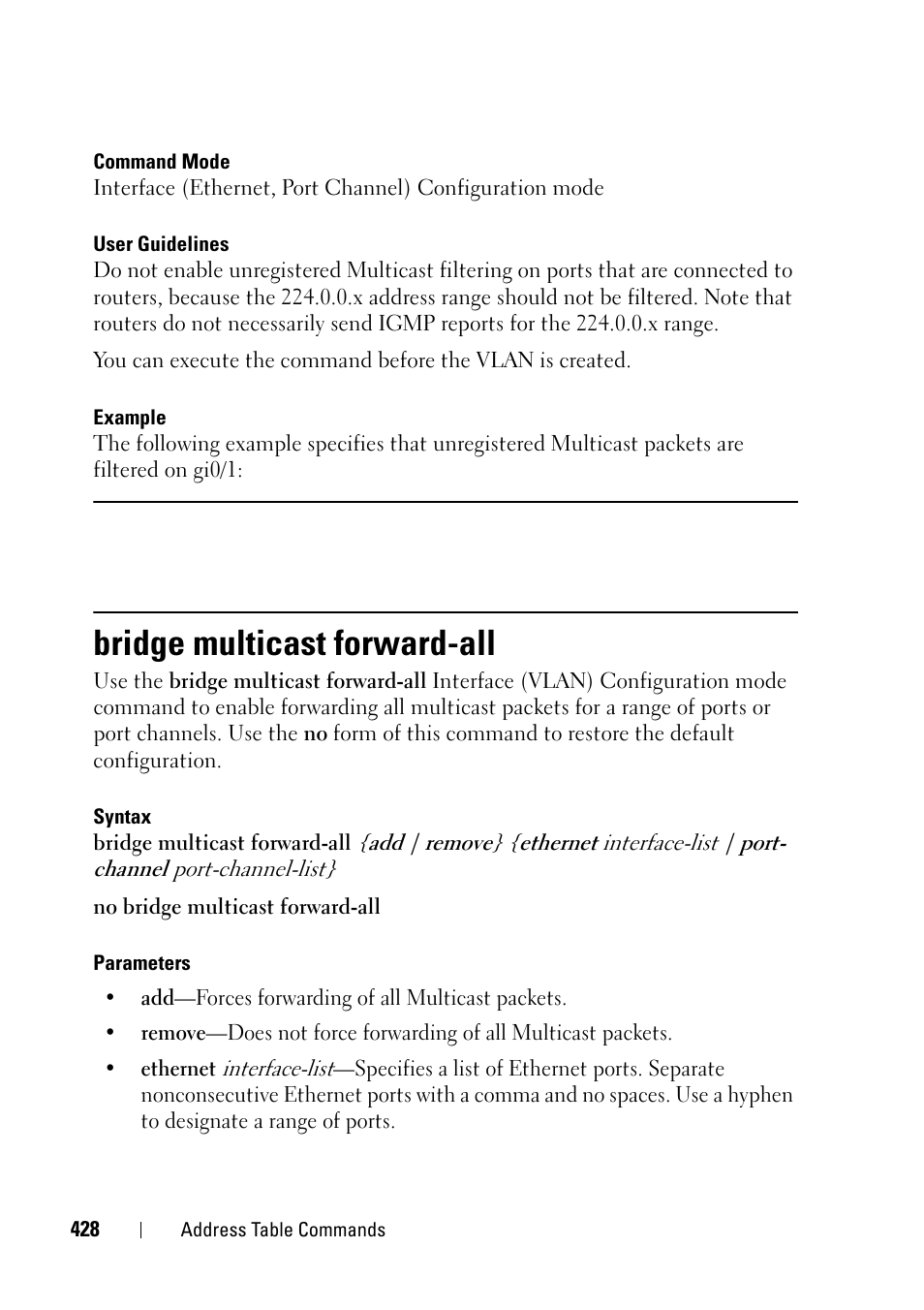 Bridge multicast forward-all | Dell PowerEdge VRTX User Manual | Page 428 / 832