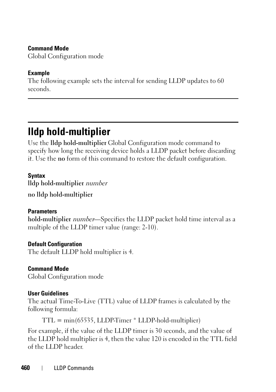 Lldp hold-multiplier | Dell PowerEdge VRTX User Manual | Page 460 / 832