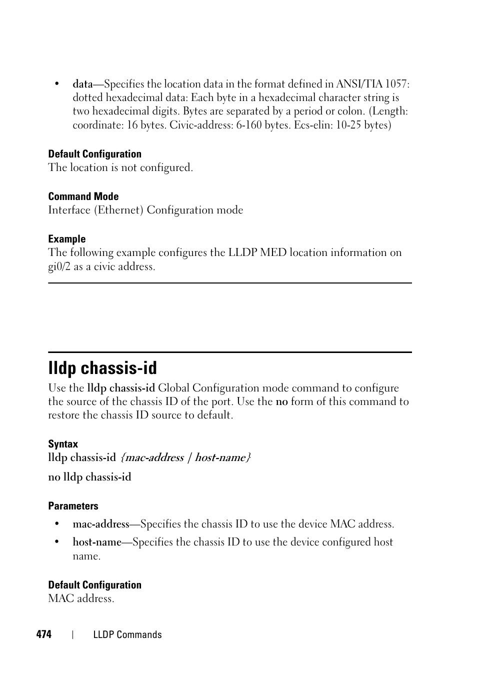 Lldp chassis-id | Dell PowerEdge VRTX User Manual | Page 474 / 832