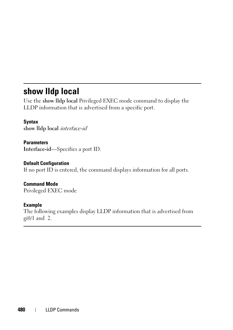 Show lldp local | Dell PowerEdge VRTX User Manual | Page 480 / 832