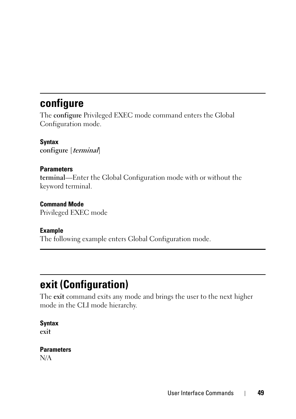 Configure, Exit (configuration) | Dell PowerEdge VRTX User Manual | Page 49 / 832