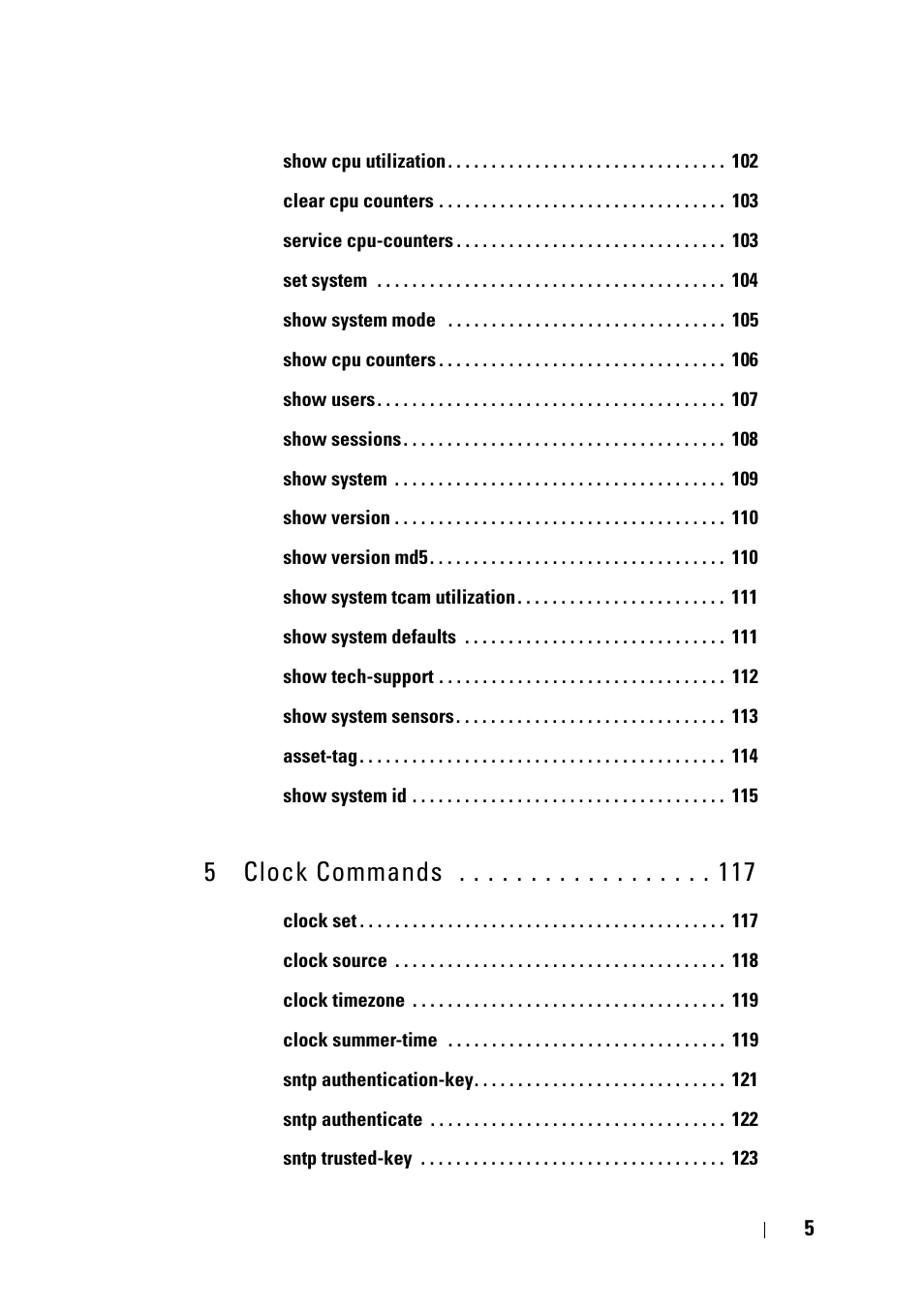 5 clock commands | Dell PowerEdge VRTX User Manual | Page 5 / 832