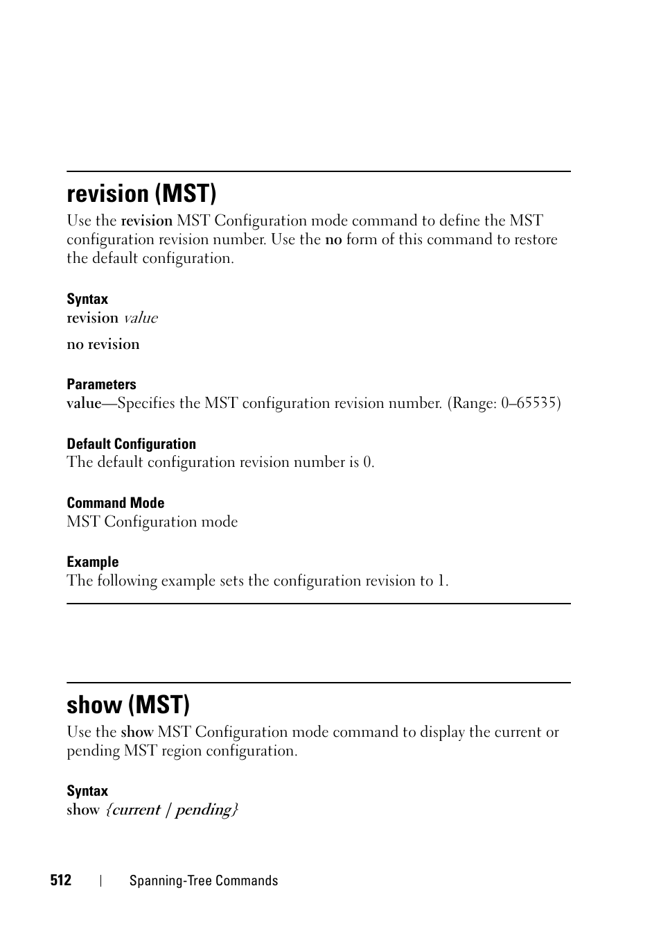 Revision (mst), Show (mst) | Dell PowerEdge VRTX User Manual | Page 512 / 832