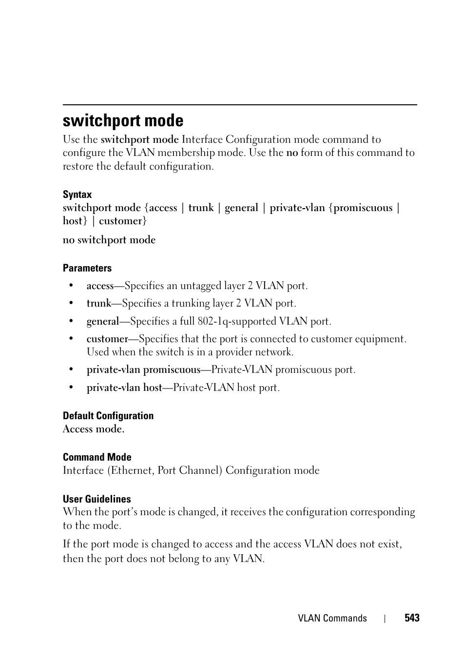 Switchport mode | Dell PowerEdge VRTX User Manual | Page 543 / 832