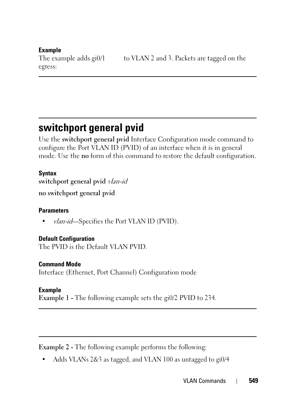 Switchport general pvid | Dell PowerEdge VRTX User Manual | Page 549 / 832