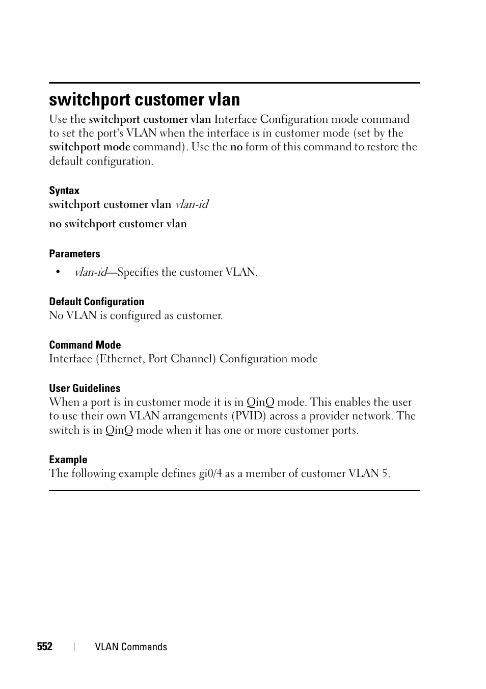 Switchport customer vlan | Dell PowerEdge VRTX User Manual | Page 552 / 832