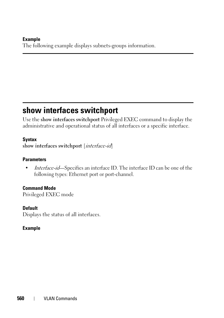 Show interfaces switchport | Dell PowerEdge VRTX User Manual | Page 560 / 832