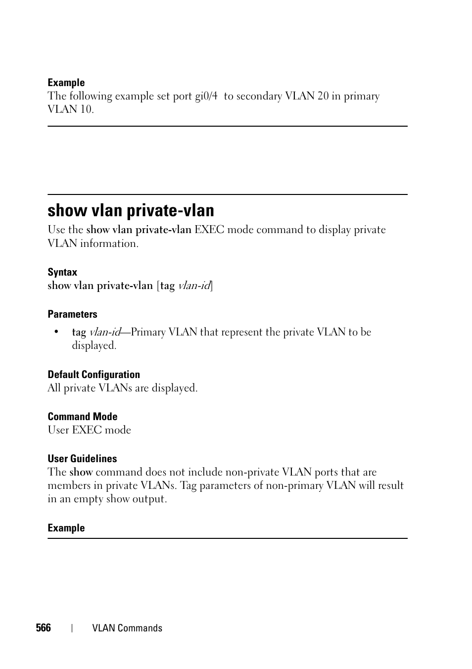 Show vlan private-vlan | Dell PowerEdge VRTX User Manual | Page 566 / 832