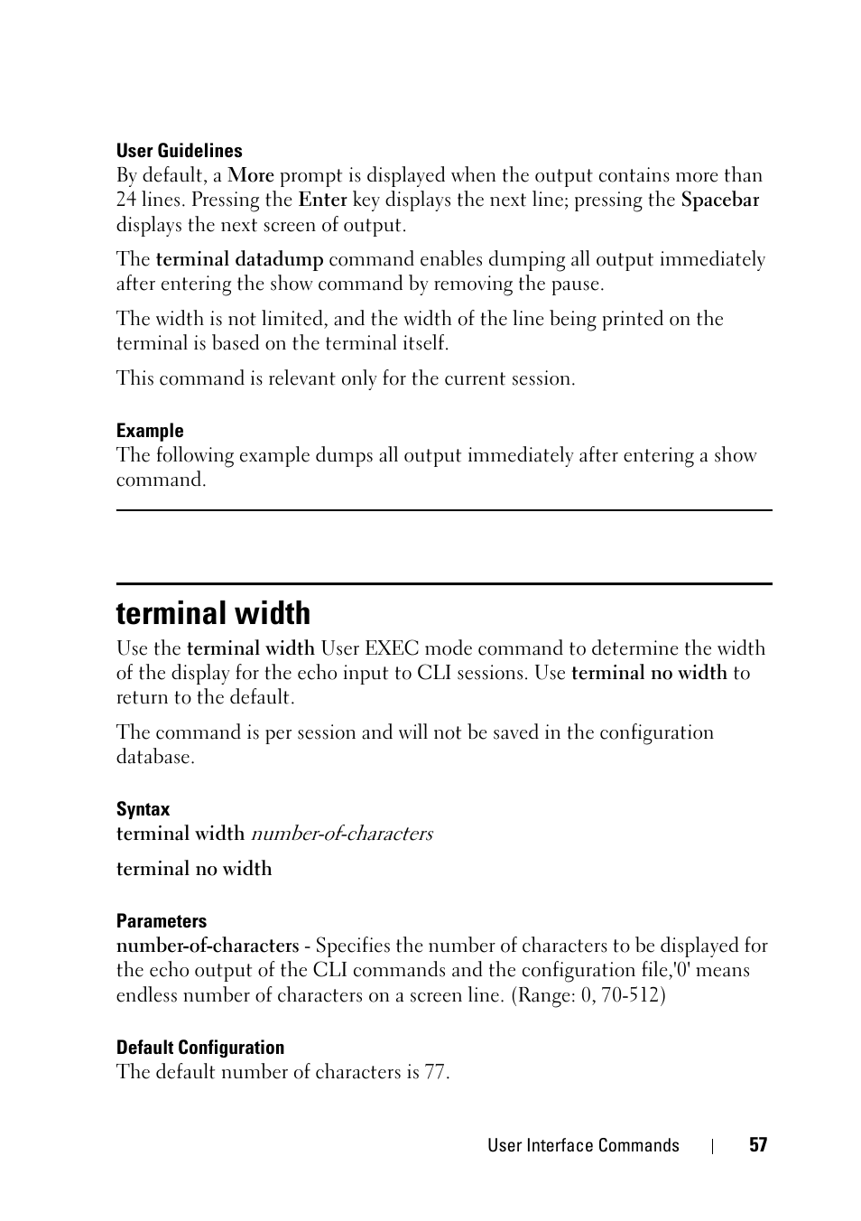 Terminal width | Dell PowerEdge VRTX User Manual | Page 57 / 832