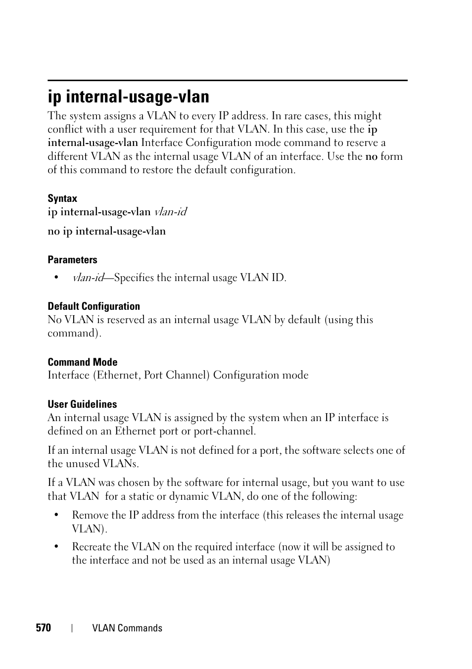 Ip internal-usage-vlan | Dell PowerEdge VRTX User Manual | Page 570 / 832