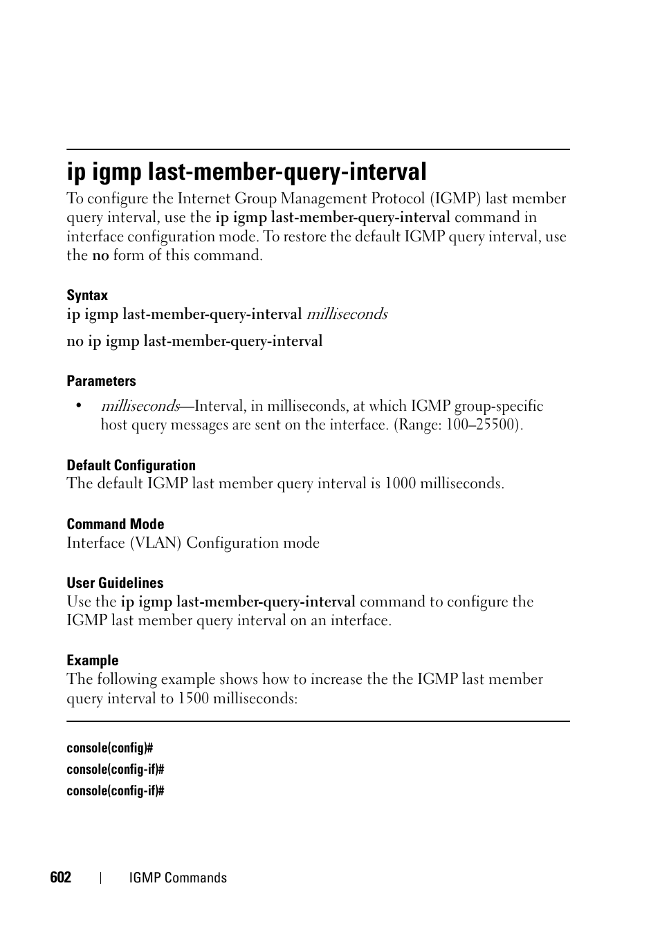 Ip igmp last-member-query-interval | Dell PowerEdge VRTX User Manual | Page 602 / 832