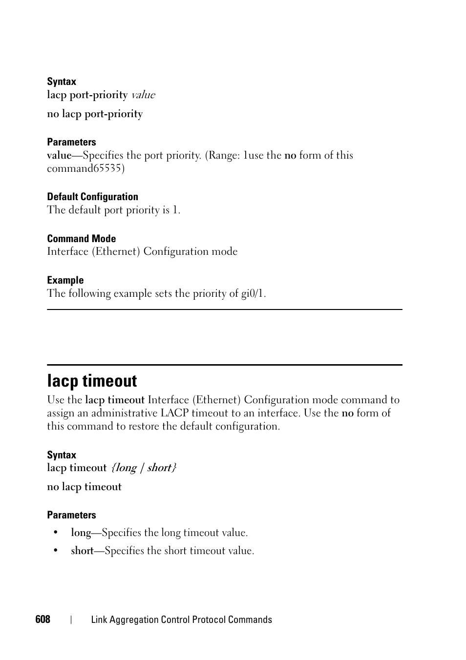 Lacp timeout | Dell PowerEdge VRTX User Manual | Page 608 / 832