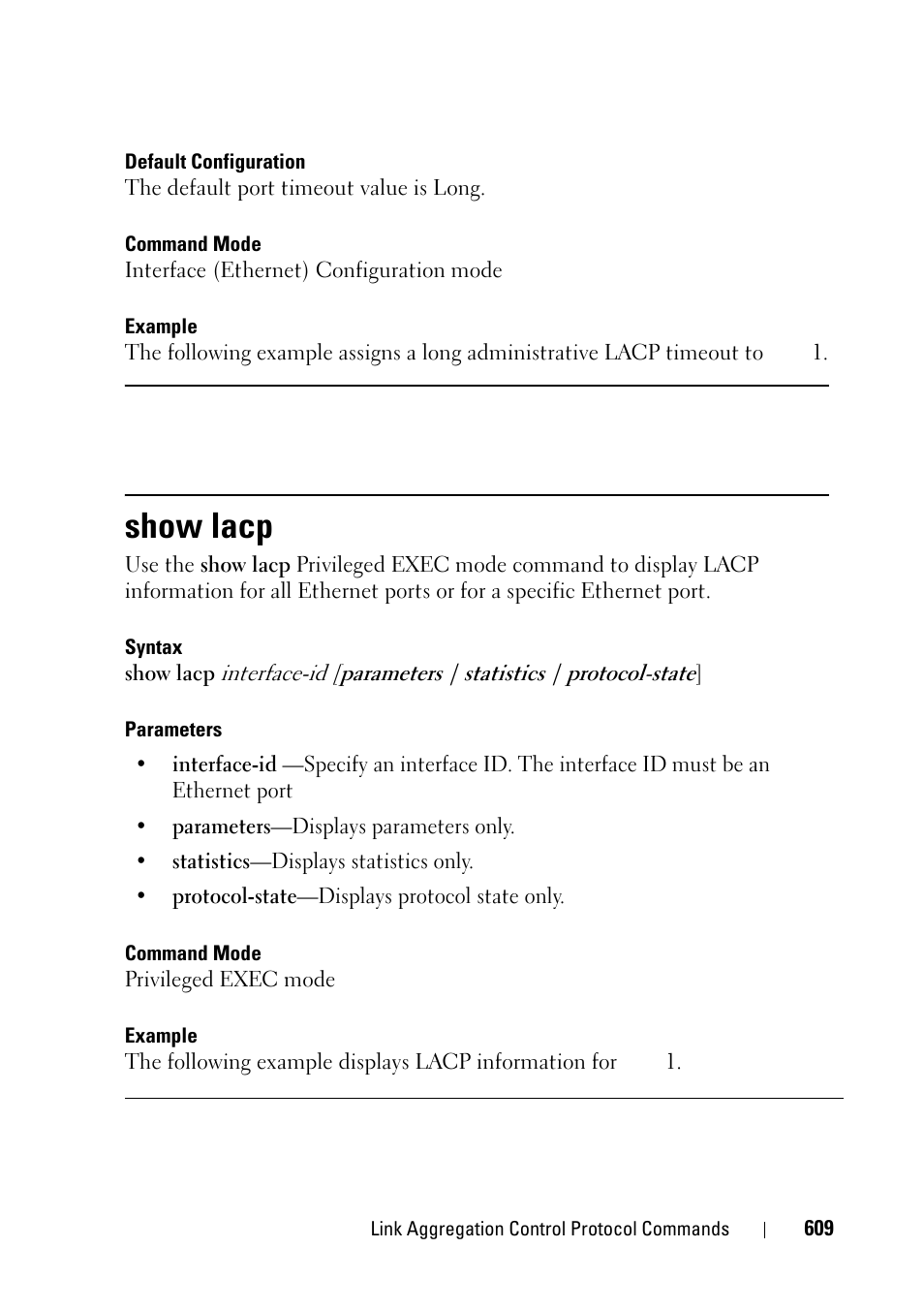 Show lacp | Dell PowerEdge VRTX User Manual | Page 609 / 832