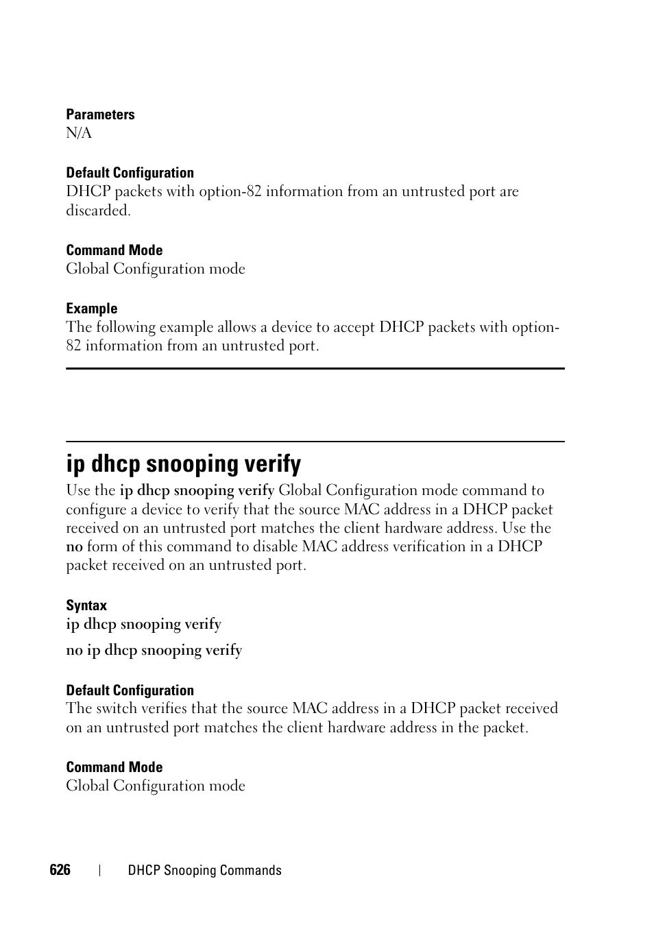 Ip dhcp snooping verify | Dell PowerEdge VRTX User Manual | Page 626 / 832