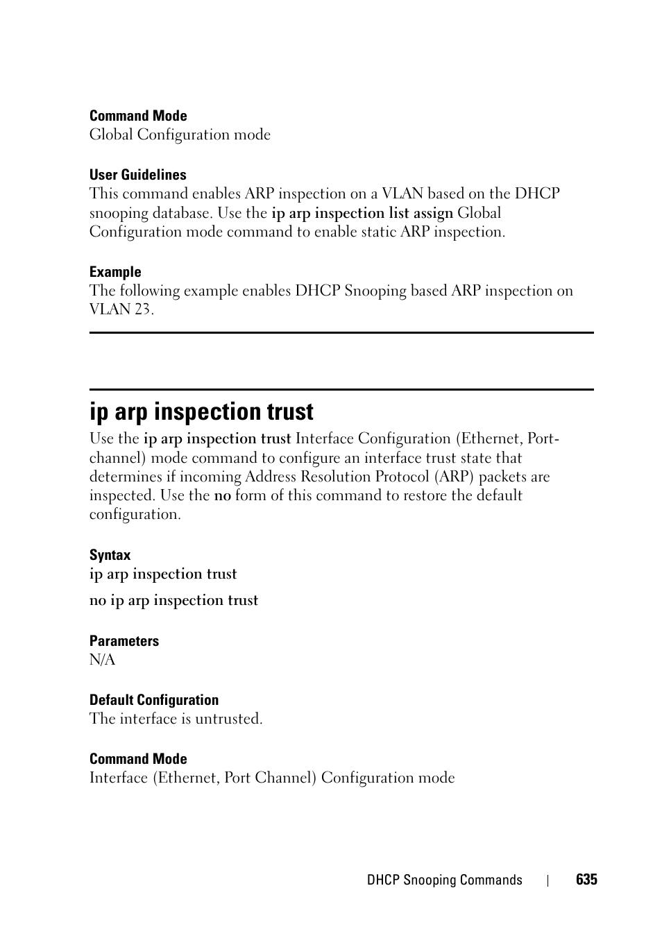 Ip arp inspection trust | Dell PowerEdge VRTX User Manual | Page 635 / 832