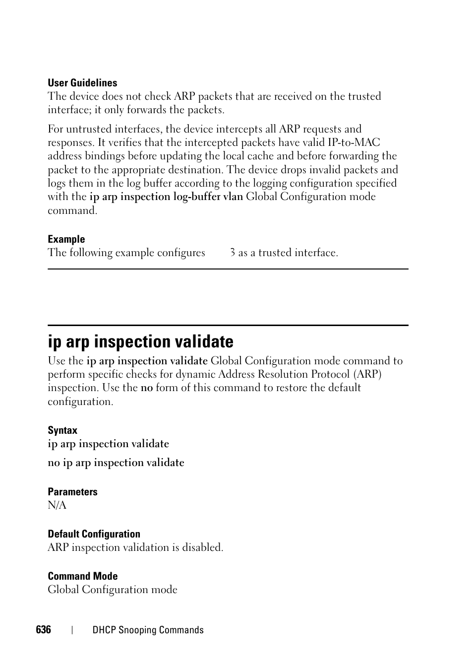 Ip arp inspection validate | Dell PowerEdge VRTX User Manual | Page 636 / 832