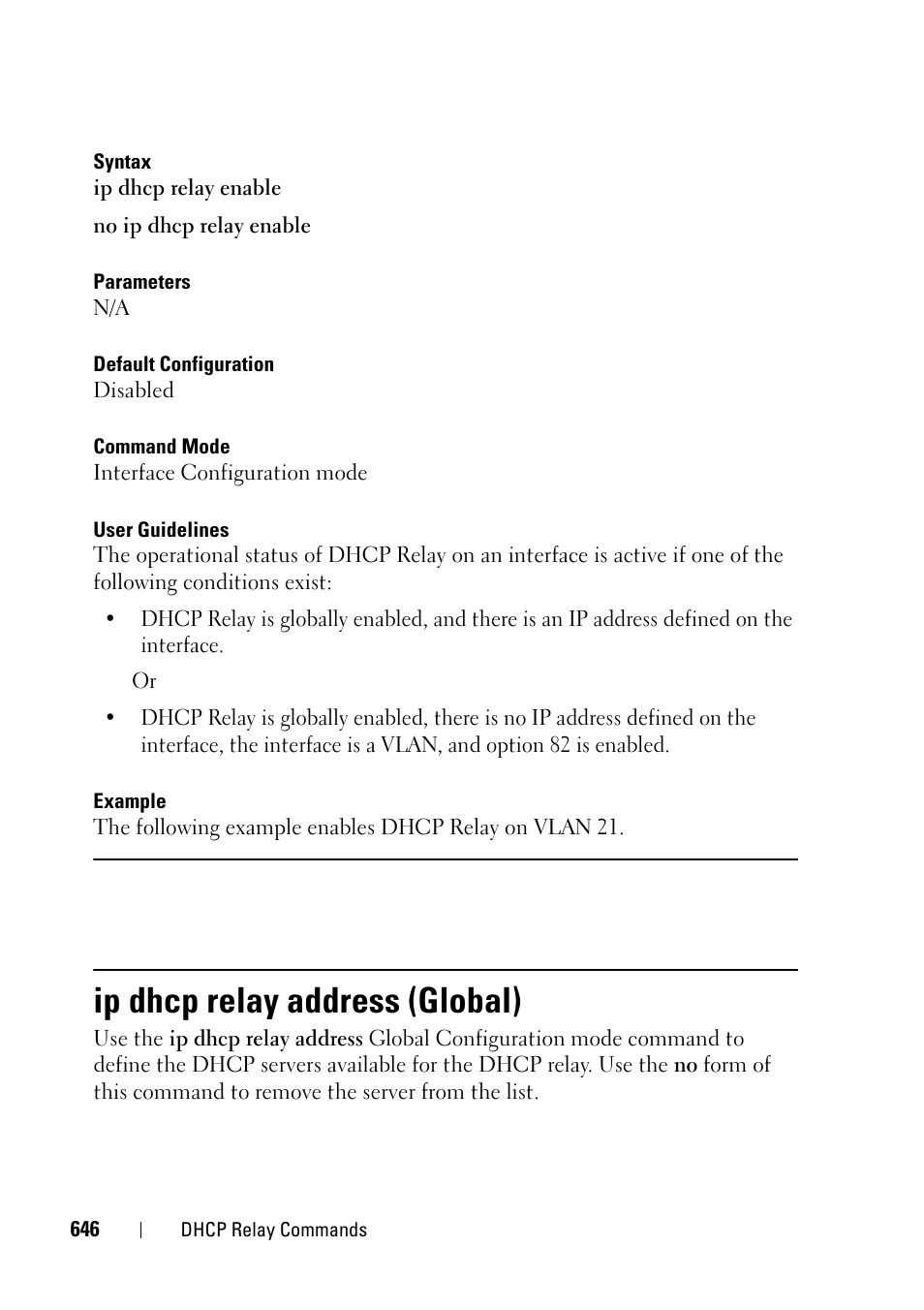 Ip dhcp relay address (global) | Dell PowerEdge VRTX User Manual | Page 646 / 832