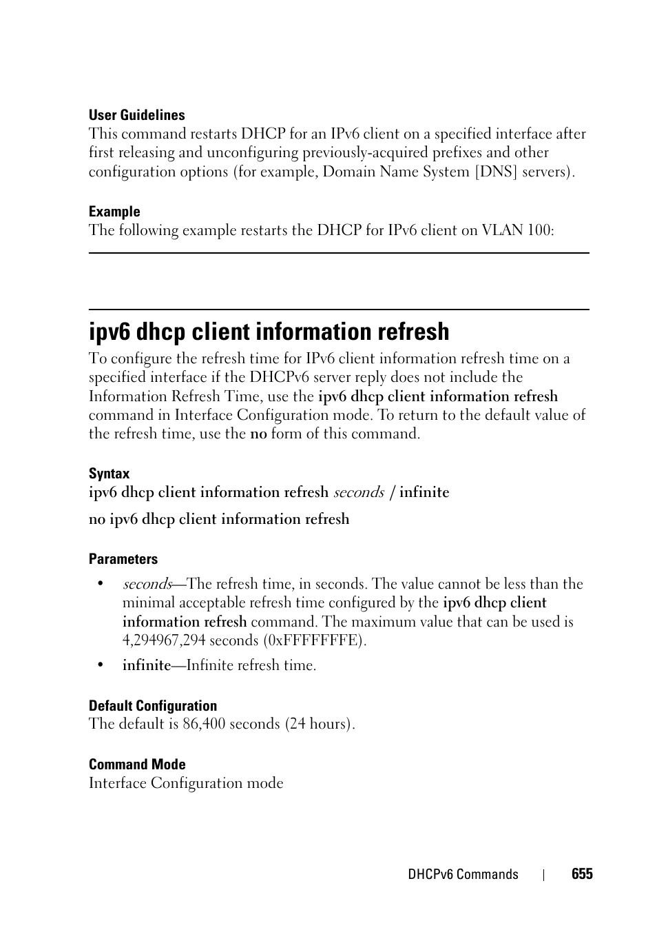 Ipv6 dhcp client information refresh | Dell PowerEdge VRTX User Manual | Page 655 / 832