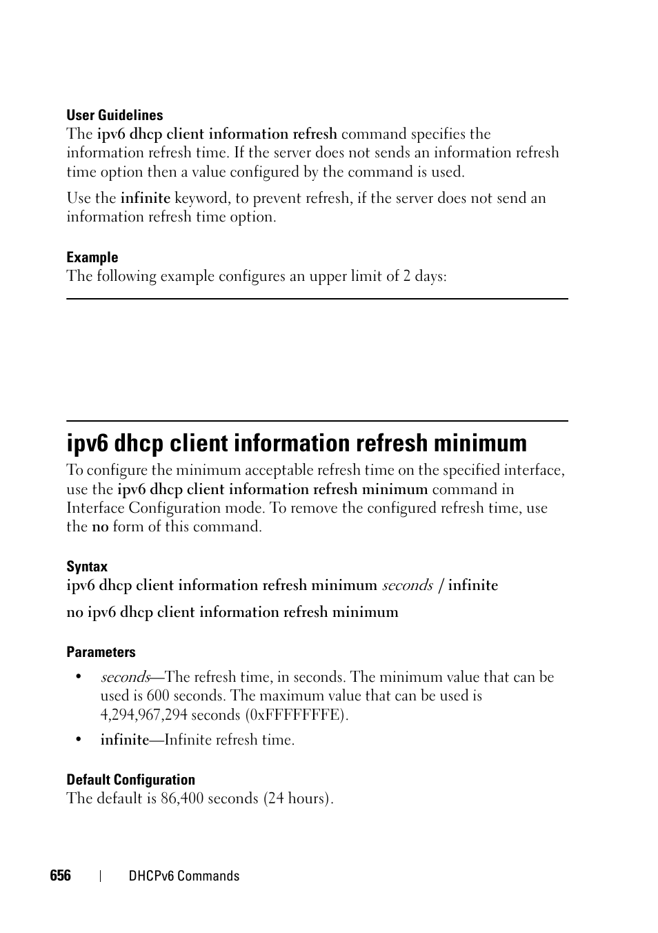Ipv6 dhcp client information refresh minimum | Dell PowerEdge VRTX User Manual | Page 656 / 832