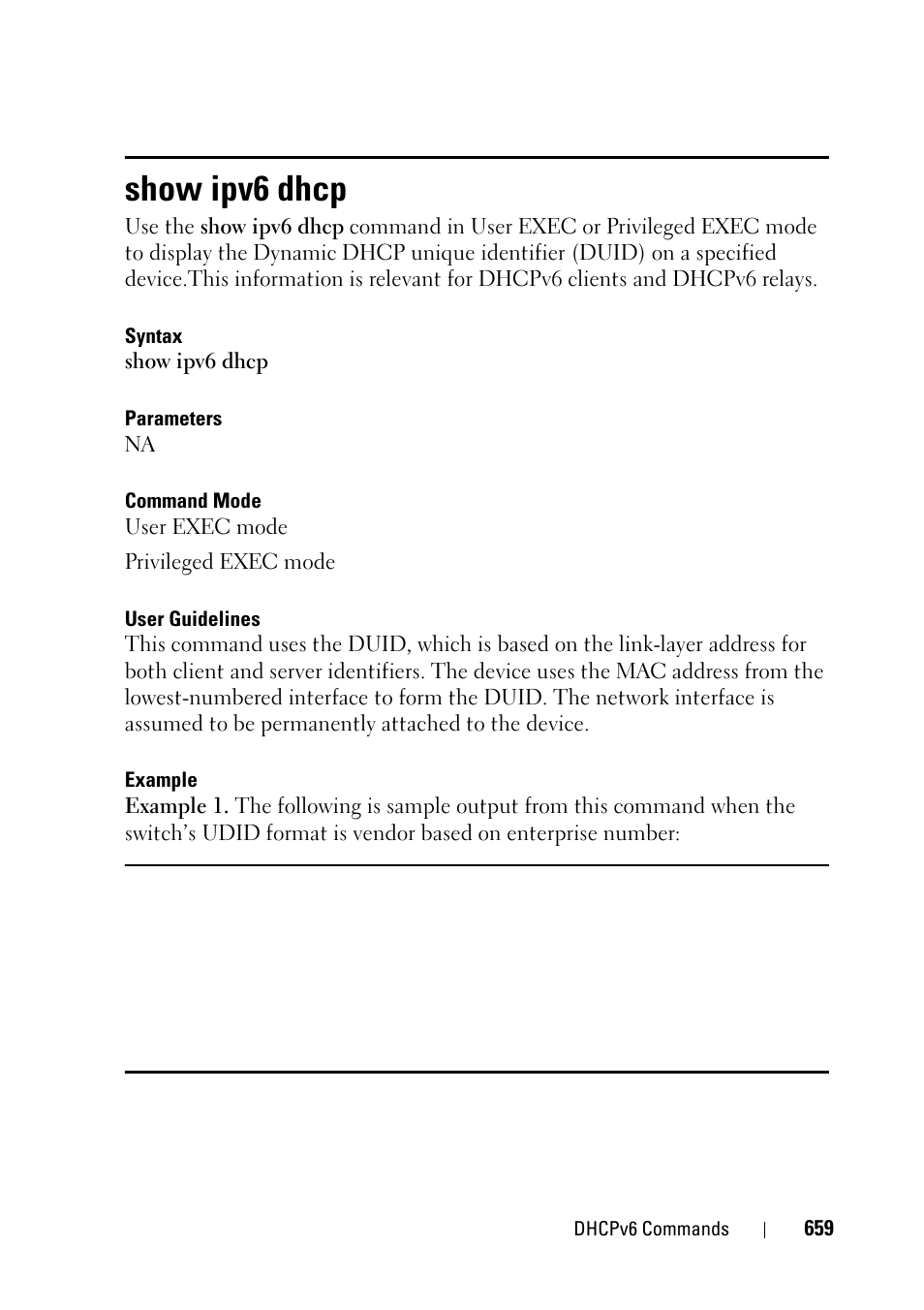 Show ipv6 dhcp | Dell PowerEdge VRTX User Manual | Page 659 / 832