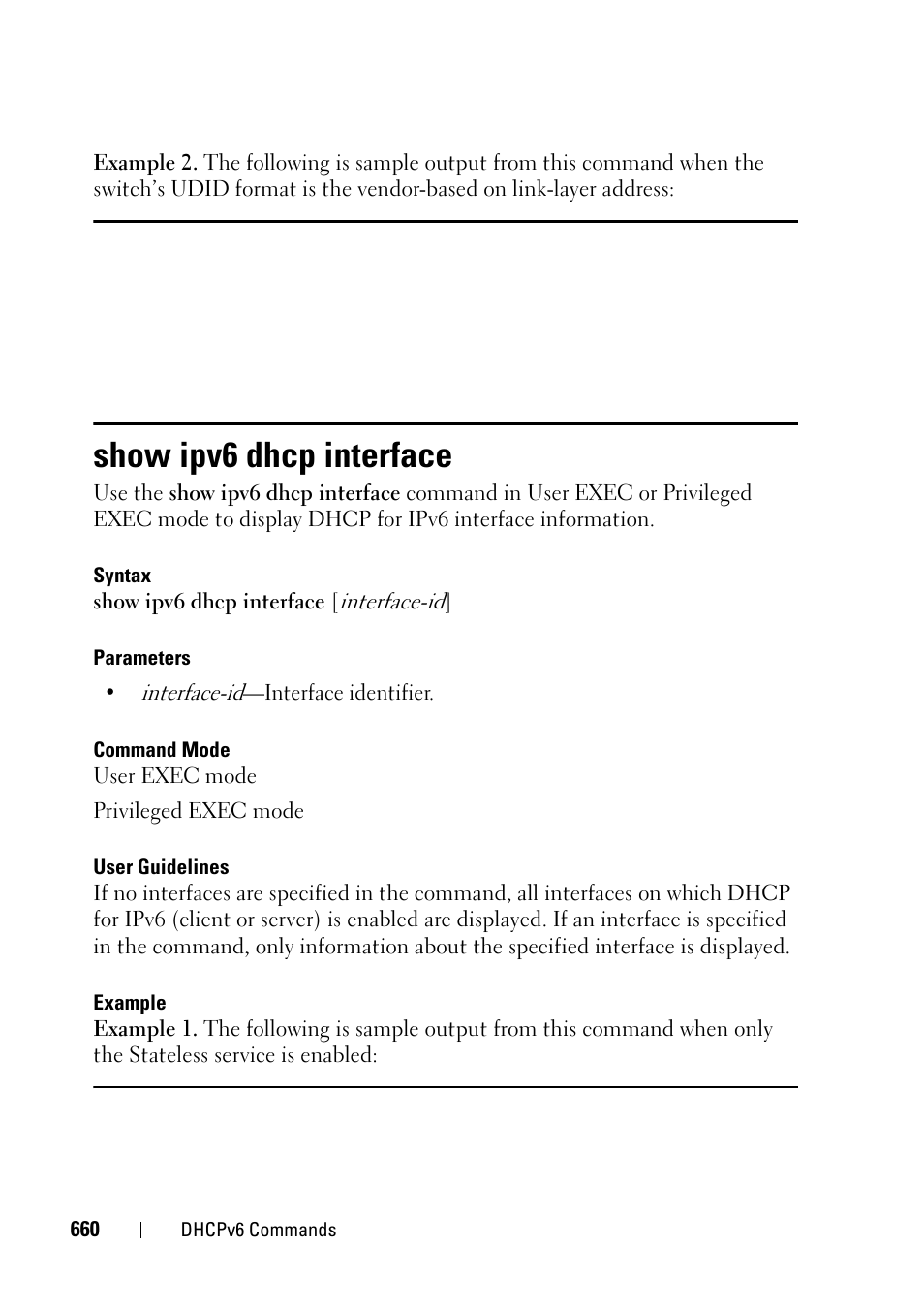 Show ipv6 dhcp interface | Dell PowerEdge VRTX User Manual | Page 660 / 832