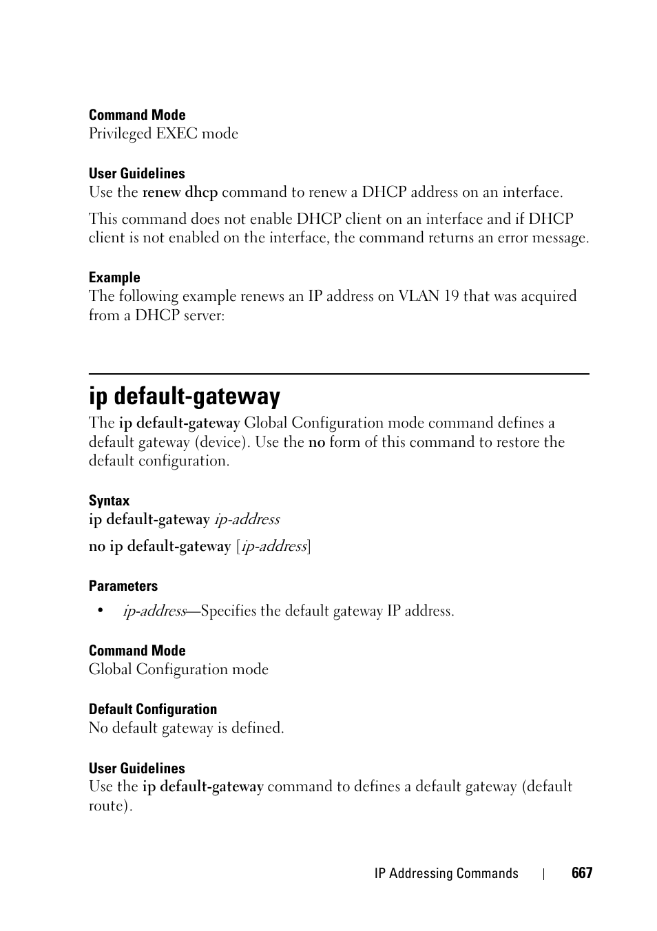 Ip default-gateway | Dell PowerEdge VRTX User Manual | Page 667 / 832