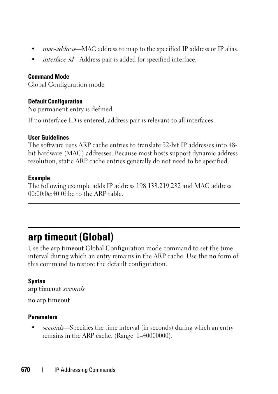 Arp timeout (global) | Dell PowerEdge VRTX User Manual | Page 670 / 832